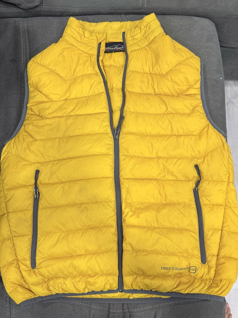 Free Country Yellow Quilted Packable Men's Vest